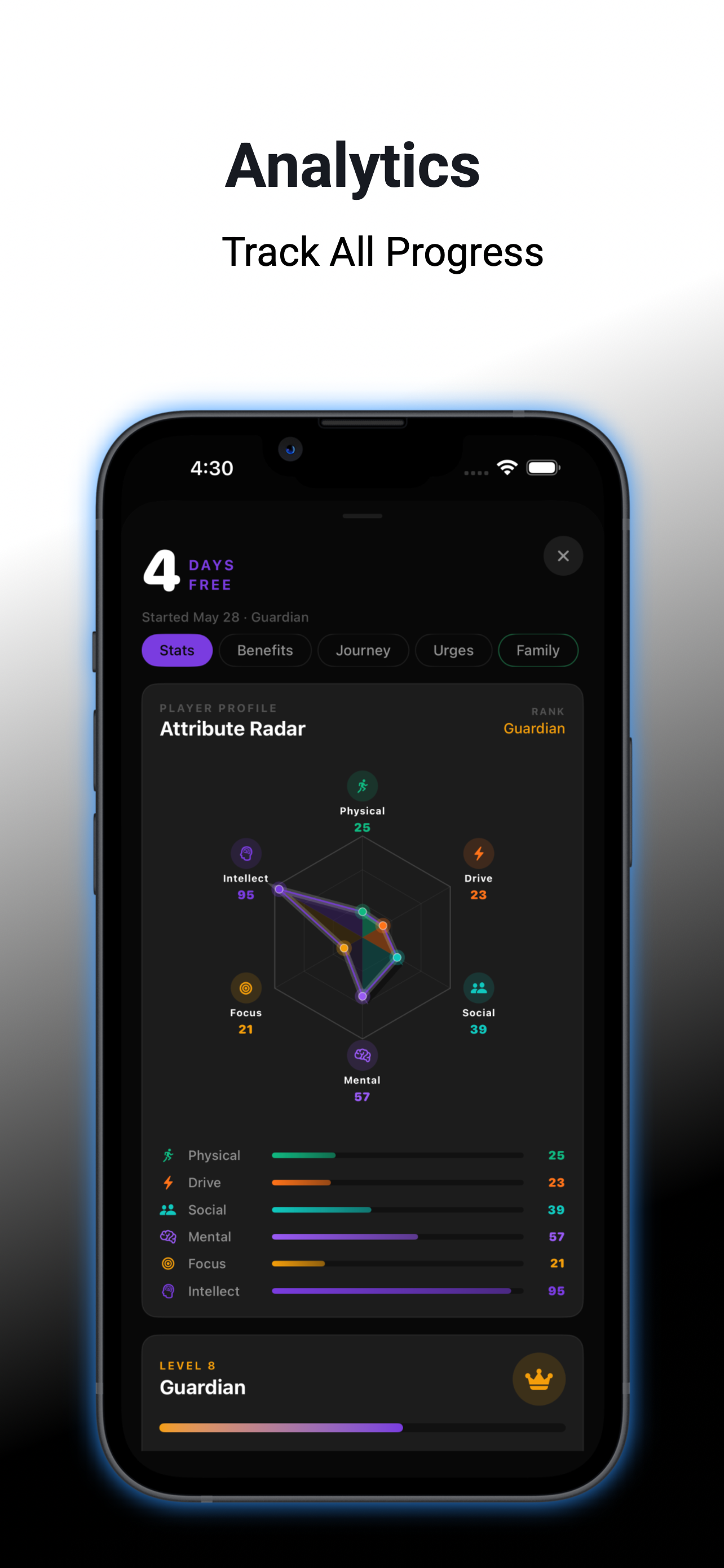 Analytics — track all progress